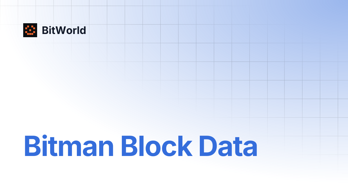 Bitman Block Data | BitWorld
